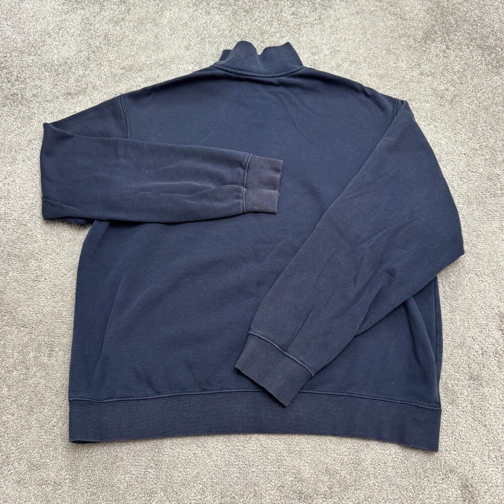 Vintage Y2K Nike Spellout Quarter Zip Pullover Sweatshirt Mens Large Navy Blue - Picture 2 of 13